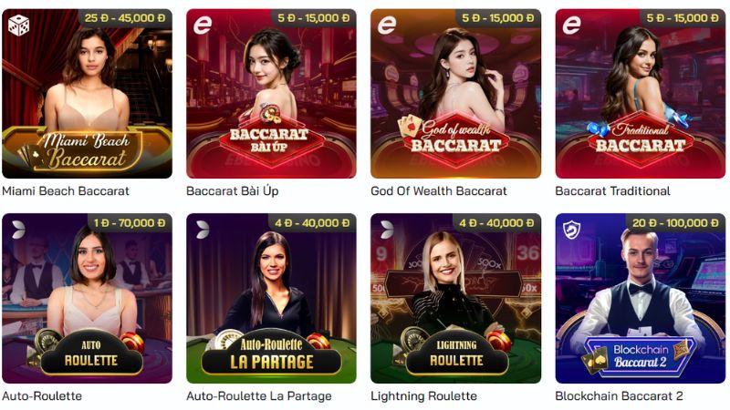 Sảnh Casino trực tuyến NgonClub hấp dẫn