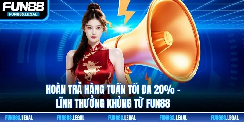 Hoàn Trả Hàng Tuần Tối Đa 20% - Lĩnh Thưởng Khủng Từ FUN88